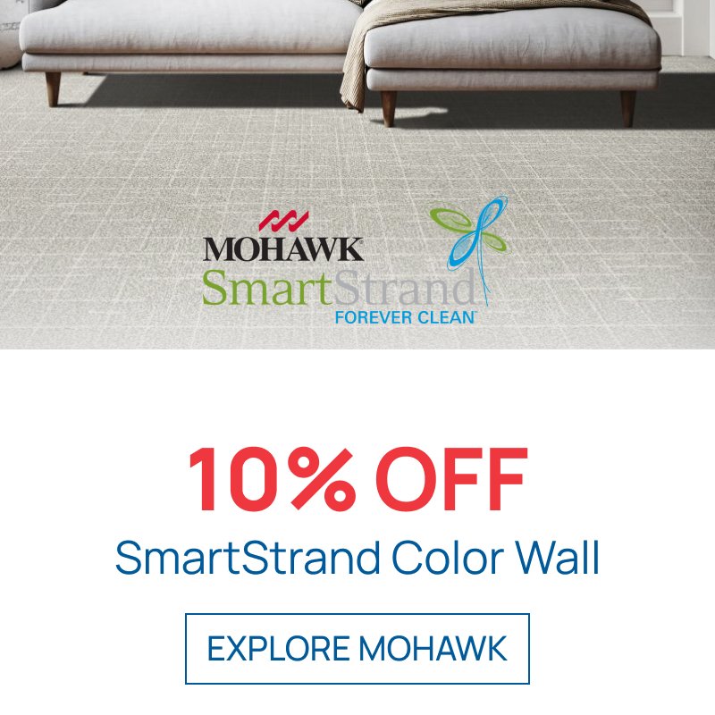 A promotional banner for Mohawk Floors