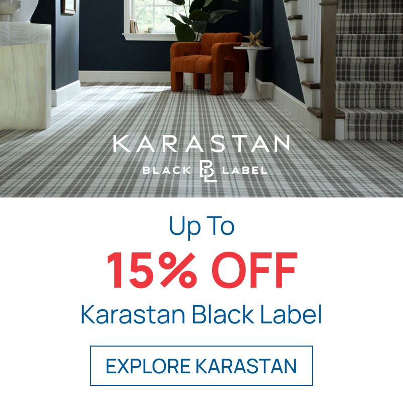 A promotional banner for Karastan Floors