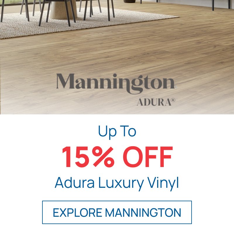 A promotional banner for Mannington Floors
