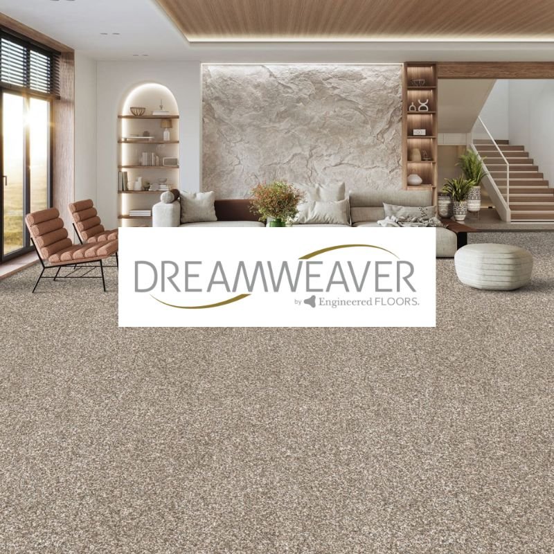 a cozy living room with Dreamweaver Select carpet