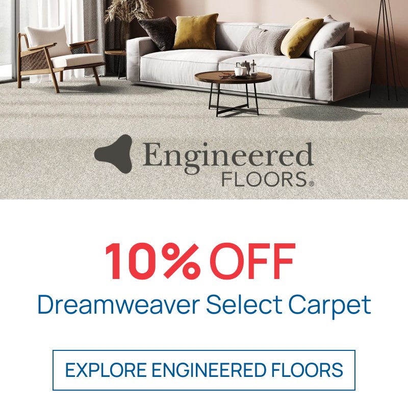 A promotional banner for Engineered Floors