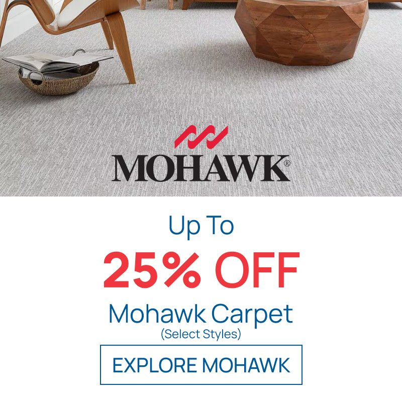 A promotional banner for Mohawk Floors