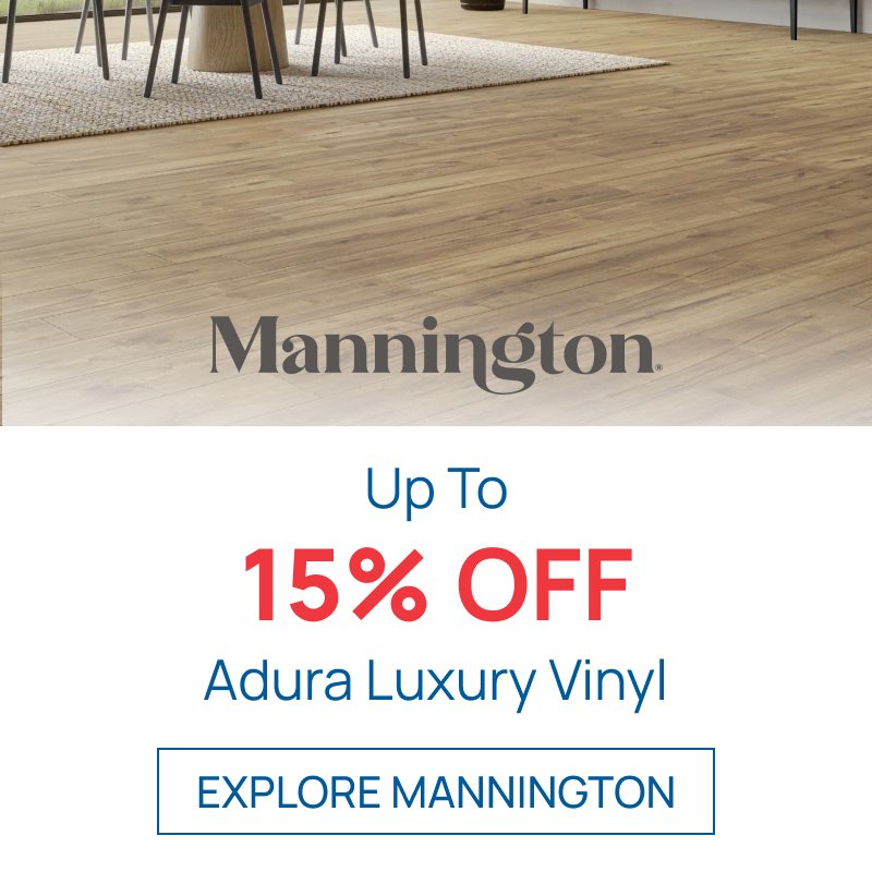 A promotional banner for Mannington Floors