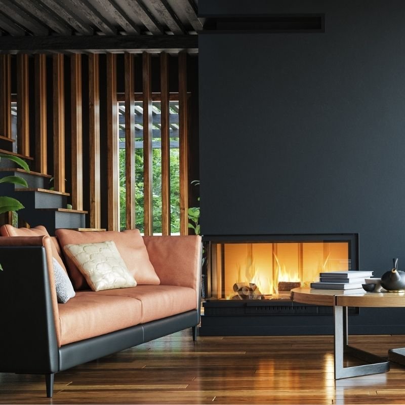 Modern Dark Home Interior Background