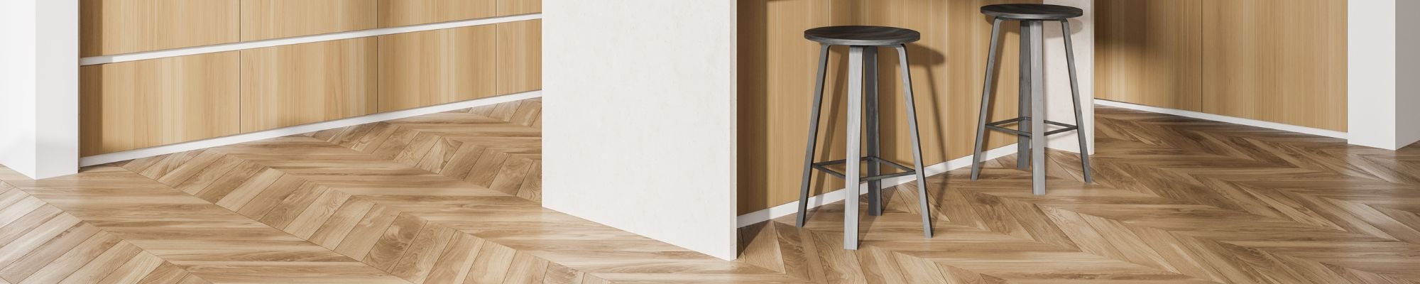 Black and white metal stools arranged in a contemporary room environment.