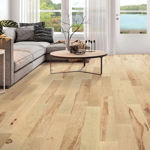 Hardwood flooring in elegant living room